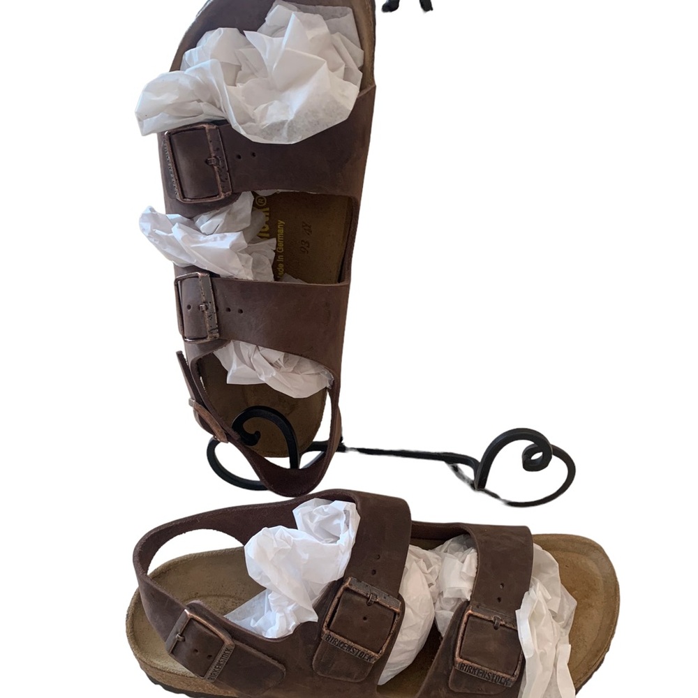 Birkenstock Milano Oiled Leather Habana EUC worn twice Ladies size 43 11.5